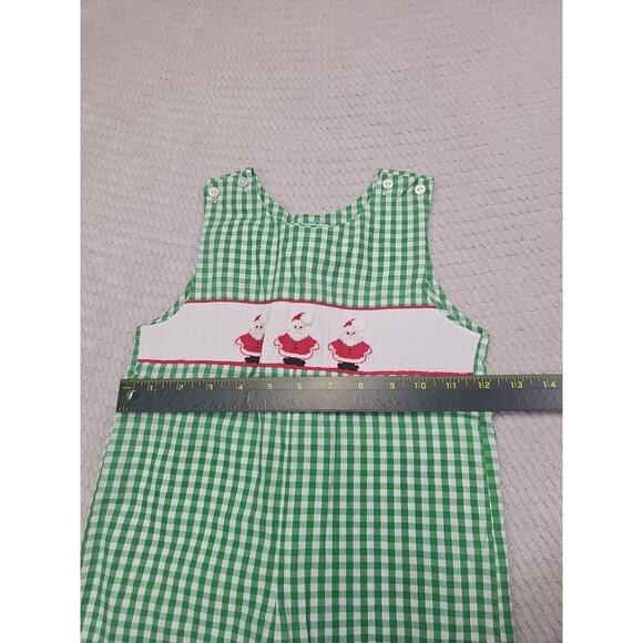 Southern Sunshine Smocked Christmas Romper Size 24 Months Santa Embroidered - Picture 3 of 8